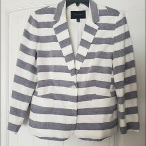 Never Worn Loft Blue and White Striped Blazer